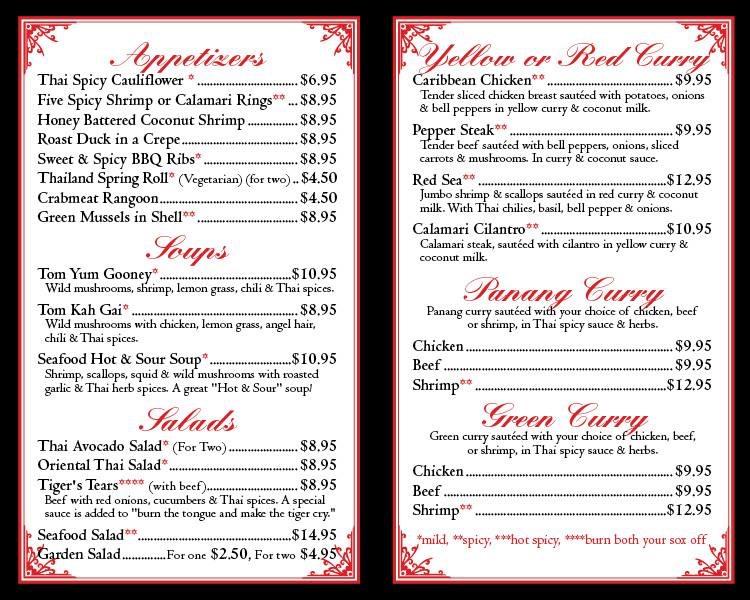 Yangtse Taste of Thai Menu image 3